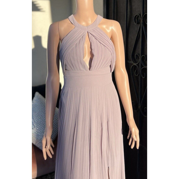 TFNC Prague Lavender Maxi Dress Bridesmaid Prom Pleats High Empire Waist UK6/US2 - Picture 8 of 12